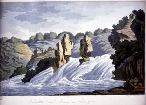 Rheinfall in Laufen, Deutschland. Gravur aus dem frühen 19. Jahrhundert. von Unknown artist