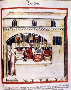 Reisverkäufer - in Tacuinum Sanitatis von Unknown artist