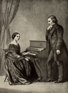 Robert Schumann (1810-1856) mit seiner Frau von Unknown artist