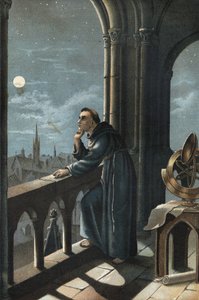 Roger Bacon in Oxford. Franziskanermönch, Theologe, Philosoph und englischer Gelehrter (Ilchester, Somerset, ca. 1214 in Oxford) von Unknown artist