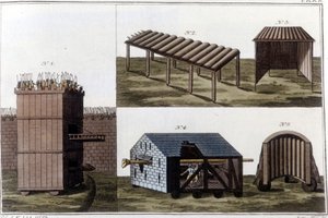 Römische Kriegsmaschinen. Gravur aus dem frühen 19. Jahrhundert. von Unknown artist