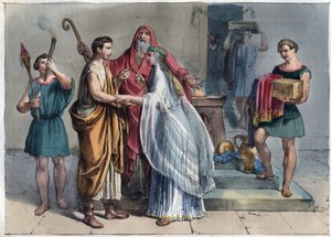 Römische Hochzeit zur Zeit der Republik - Gravur aus „Usi e Costumi di Tutti i Popoli dell