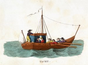 Romantischer Spaziergang eines Paares an Bord einer Yacht.