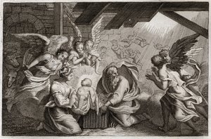 Bibel von Royaumont, Neues Testament: Die Geburt Christi. Illustration von 1811