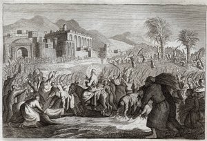 Royaumont-Bibel, Neues Testament: Triumph von Jesus Christus. Jesu Einzug in Jerusalem. Illustration von 1811 von Unknown artist