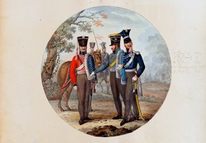 Russische Husaren und Lanzenreiter