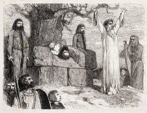 Menschliches Opfer durch Druiden - in „La bretagne ancienne et moderne“ von Pitre-Chevalier, herausgegeben von W. Coquebert von Unknown artist