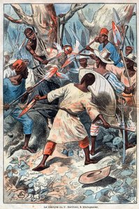 Heiliger Vater Jacques Berthieu, erster Märtyrer von Madagaskar - Der Märtyrer Jacques Berthieu (1838-1896) (Heiliger Jacques Berthieu) Jesuitenmissionar in Madagaskar - Er war der erste Selige und Märtyrer von Madagaskar - Gravur von 1896 von Unknown artist