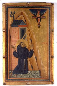 Heiliger Franziskus mit den Stigmata. Malerei auf Holz aus dem 13. Jahrhundert von Unknown artist
