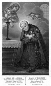 Heiliger Paul vom Kreuz, Gründer der Passionisten, enttäuscht in Rom im Jahr 1775, kanonisiert am 29. Juni 1867 von Papst Pius IX. (Gravur des 19. Jahrhunderts) von Unknown artist