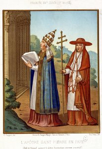 Sankt Peter als Papst begleitet von einem Kardinal, 2. Hälfte des 15. Jahrhunderts von Unknown artist