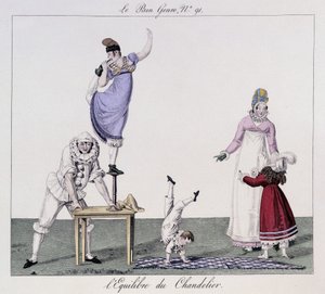 Gaukler: Balance des Kerzenhalters - in „The good genre“, Anfang 19. Jahrhundert von Unknown artist