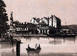 Region Salzkammergut, Österreich: Blick auf das Casino in Gmunden. in „Die Welt illustriert 168 Ansichten“. Undatiert (spätes 19. Jahrhundert)