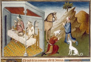 Szenen von Anthropophagie und Götzendienst in Sumatra, Miniatur aus Marco Polo (1254-1324) von Unknown artist