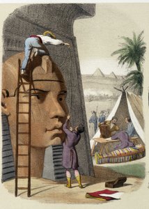 Wissenschaftliche Kommission von Ägypten (Mission von Jean-Francois Champollion). Gravur des 19. Jahrhunderts