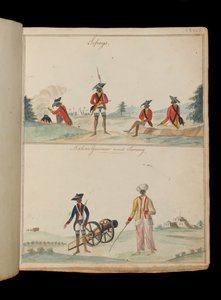 Sepoys, ein einheimischer Kanonier und ein Serang (Bootsmann) von Unknown artist