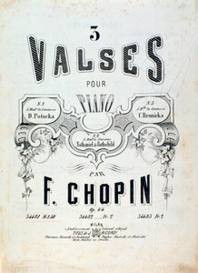 Noten für 3 Walzer für Klavier op. 64, von Frederic Chopin (Frontispiz) von Unknown artist