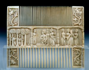 Seite B eines Elfenbeinkamms mit der Geschichte von Susanna von Unknown artist