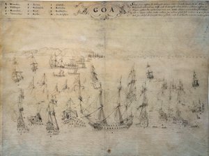 Belagerung von Goa, portugiesische Kolonie, durch die niederländische Flotte zwischen 1603 und 1639 von Unknown artist