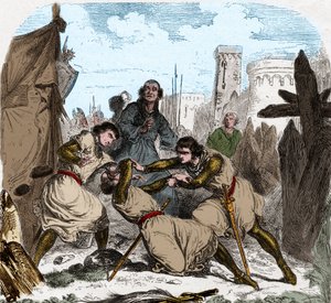 Simon IV. de Montfort starb (1150-1218) französischer Aristokrat, bei der Belagerung von Toulouse im Jahr 1218