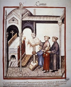 Gesang (eine Familie singt in einer Kirche) - in „Tacuinum Sanitatis“ des 14. Jahrhunderts. B.N, Wien