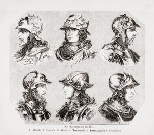 Sechs Westgotenkönige von Spanien von Unknown artist
