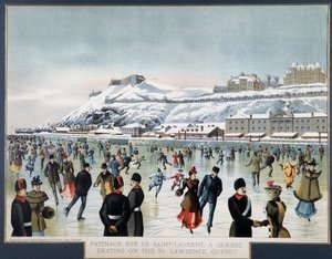Eislaufen auf dem Sankt-Lorenz-Strom, Quebec, n.d. von Unknown artist