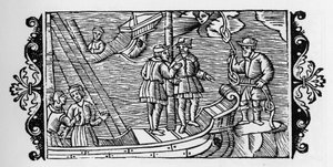 Hexenmeister verkaufen Seeleuten die Winde, die in den drei Knoten eines Seils eingeschlossen sind - in 
