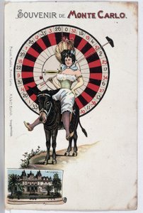 Souvenir-Postkarte von Monte Carlo, Ende des 19. Jahrhunderts