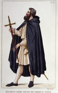 Knappe oder Bruder, der dem Tempelorden dient. Gravur von 1830