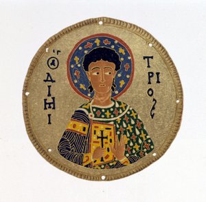 St. Demetrius - in „Geschichte und Denkmäler der byzantinischen Emaille“ von N. Kondakow. Chromolithographie 1892