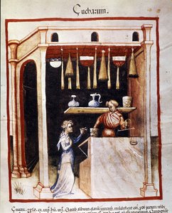 Zuckerzubereitung. Illumination aus der Milchwirtschaft der Medizin und Diätetik „Tacuinum sanitatis“