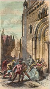 Der Namurois-Aufstand im Jahr 1256. Gravur von 1868 in „Histoire de Belgique von den frühesten Zeiten bis zum Ende der Herrschaft von Leopold I.“ von Théodore Juste (1818-1888). Private Sammlung.