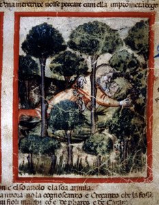 Thamar (Tamar) wird von Amnon (Ammon) besessen. Miniatur aus Codex 212 (oder Padovano Codice oder Bibel von Padua) 1390-1400 Rovigo, Accademia dei Concordi