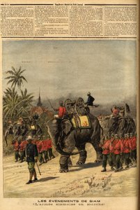 Die Armee von Siam (Thailand). Gravur in „Le petit journal“ 29/07/1893. Sammlung Selva