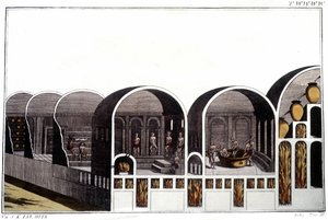 Die Caracalla-Thermen in Rom. Gravur aus dem frühen 19. Jahrhundert