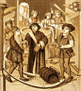 Der Bischof von Tournai empfängt den Zehnten des Bieres in Tournai