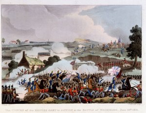 Die britische Armee in Aktion auf dem Schlachtfeld von Waterloo, 18. Juni von Unknown artist