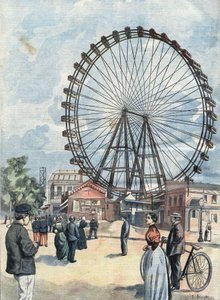 Das Riesenrad der Weltausstellung 1900 in Paris. von Unknown Artist