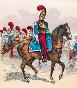 Die französische Armee unter der Herrschaft von Louis Philippe von 1830 bis 1848 - Französische Karabiniers - Gravur aus 1882 in „Histoire de dix ans: 1830-1840“ von Louis Blanc (1811-1882) von Unknown artist