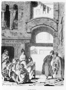 Das jüdische Ghetto von Venedig im 19. Jahrhundert.