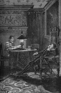 Der König von Frankreich Heinrich III. wird vorgelesen. Gravur des 19. Jahrhunderts. In „Histoire de France“ von Jules Michelet