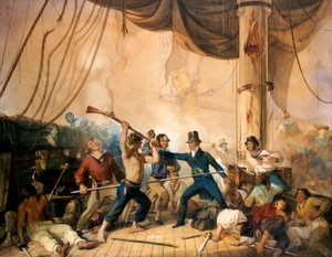 Das Handgemenge auf dem Deck der Chesapeake, 1813 von Unknown