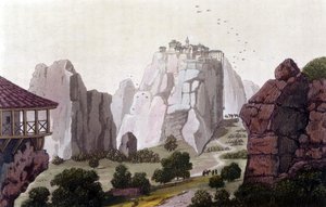 Die Meteore in Griechenland im Jahr 1810. in „The old and modern costume“ von Jules Ferrario, ed. Mailand von Unknown artist