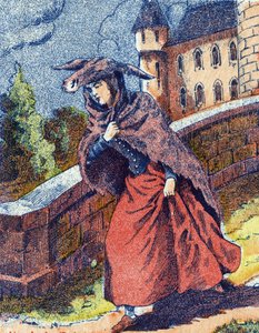 Die Flucht der Prinzessin. Anonyme Illustration zu „Eselshaut“ von Charles Perrault