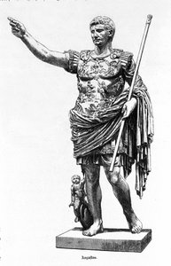 Der römische Kaiser Augustus (Octavian oder Octavian) (63 v. Chr. - 14), Gravur aus dem 19. Jahrhundert. von Unknown artist