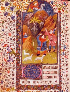 Die Verkündigung an die Hirten Miniatur aus dem Stundenbuch von Isabella von Kastilien, bekannt als Isabella I. die Katholische von Unknown artist