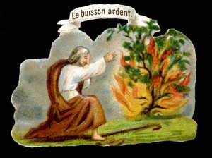 Der brennende Dornbusch - Volksbild. Chromolithografie des 19. Jahrhunderts von Unknown artist