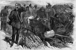 Die Eroberung von Magdala in Äthiopien am 13.04.1868: die Truppen von General Robert Cornelis (Cornelius) Napier (1810-1890) stürmten die Festung von Abessinien - Napier und sein Stab vor Magdala im Jahr 1868 von Unknown artist