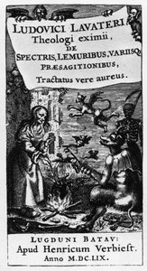 Der Kessel der Hexe - Frontispiz des Buches „De spectris lemuribus et magnis“ von Ludwig Lavater (1527-1586) - 1659 von Unknown artist